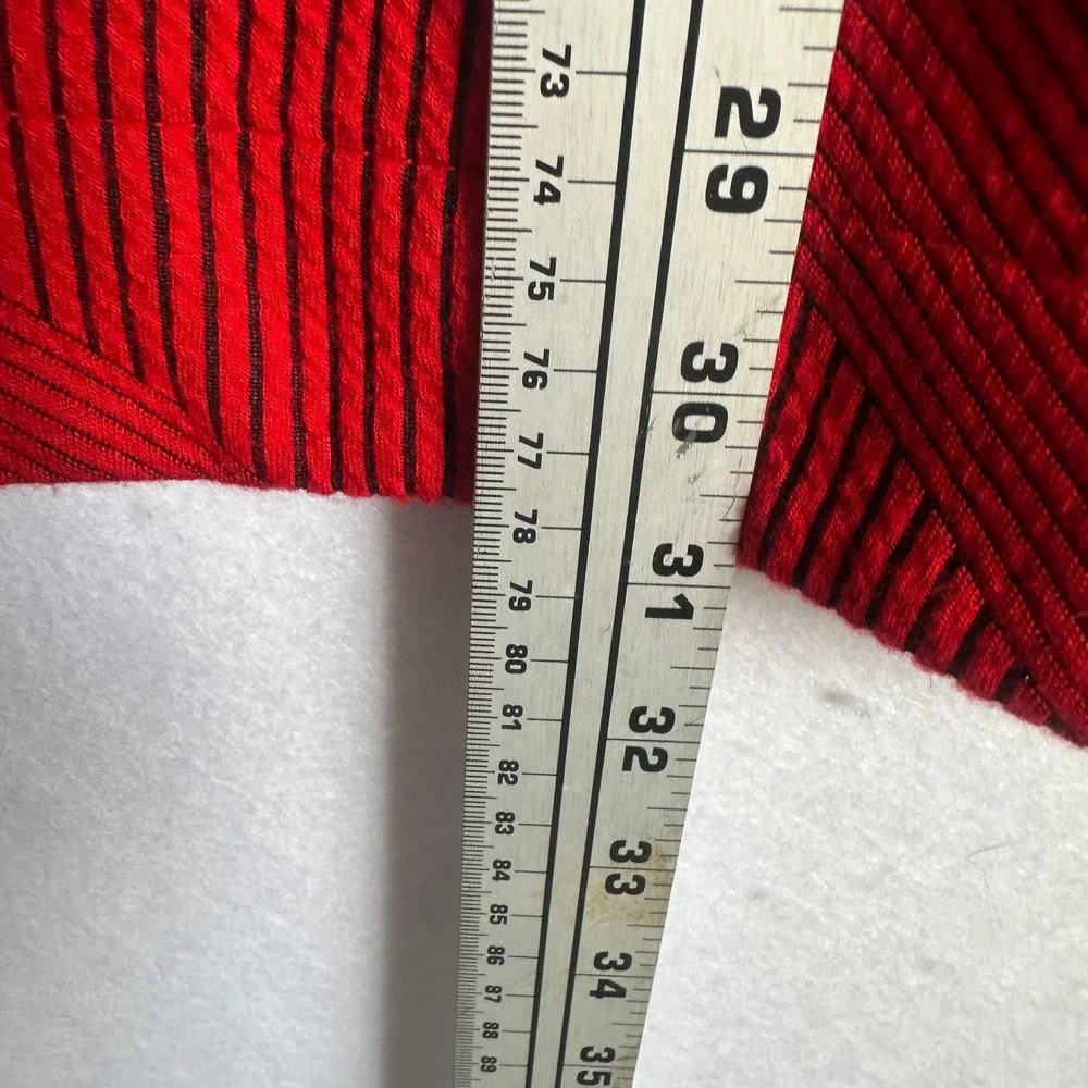 Ali Miles Red Textured Cowl Neck Tunic Top Plus Size 2X Button Detail Knit